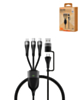 PISEN PRO-Mars Series Aluminum Alloy USB / Type-C to 3-in-1 (Lightning + Type-C + Micro USB) Braided Charging Data Cable (Black) (4ft) (100W) (Only Ground Shipping)