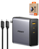 PISEN Bolt GaN 2 Type-C + USB-A Multi-Port Fast Charger Set (140W) (Gray) (Only Ground Shipping)