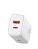 Baseus Compact Quick Charger USB A+C with Superior Series USB C-L Charging Cable (20W) (3ft) (MOON WHITE) (Only Ground Shipping)