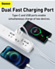 Baseus Compact Quick Charger USB A+C with Superior Series USB C-L Charging Cable (20W) (3ft) (MOON WHITE) (Only Ground Shipping)
