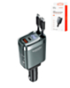 Toocki PD USB C+C+A Car Charger with Display (BLACK) (105W) (Only Ground Shipping)