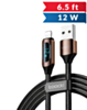 Toocki USB A-L Non-MFI Fast Charging Data Cable with Display (BROWN) (6ft) (12W) (Only Ground Shipping)