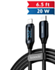 Toocki USB C-L Non-MFI Fast Charging Data Cable with Display (BLACK) (6ft) (20W) (Only Ground Shipping)