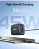 BASEUS EnerCore CJ11 Dual USB C Fast Charger with Retractable Cable (45W) (COSMIC BLACK) (Only Ground Shipping)