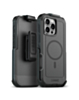 xBase by PowerPeak - Boulder MagSafe Heavy-Duty Co-Molded Rugged Protective Case withBelt Clip - (BLACK) for iPhone 16 Pro Max (Only Ground Shipping)