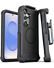 xBase by PowerPeak Boulder Heavy Duty MagSafe Co-Molded Rugged Protective Case with Belt Clip (Black) for Galaxy S25 (Only Ground Shipping)