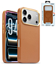xBase by PowerPeak - Leather Magsafe Case for iPhone 17 Pro - (BROWN) (Only Ground Shipping)