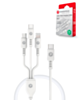 PowerPeak ECONOMY 3in1 USB-C to C+A+M Cable (WHITE) (3ft) (18W) (Only Ground Shipping)