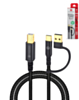 PowerPeak Printer Cable 2 in 1 (USB-A to C) (6ft) (Only Ground Shipping)