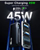 Esoulk Built-in Retractable Cable Power Bank (BLACK) (10000 mAh / 45W) (Only Ground Shipping)
