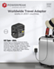 PowerPeak Universal Power Adapter with USB-C & USB-A Ports (30W) - (BLACK) (Only Ground Shipping)