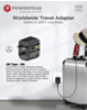 PowerPeak Universal Power Adapter with USB-C & USB-A Ports (30W) - (BLACK) (Only Ground Shipping)