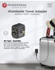 PowerPeak Universal Power Adapter with USB-C & USB-A Ports (30W) - (BLACK) (Only Ground Shipping)