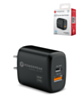 PowerPeak PD USB A+C Wall Dual Port Charger - (BLACK) (35W) (Only Ground Shipping)