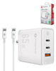 PowerPeak - Gan Wall Charger with USB C-C Cable (WHITE) (6ft) (65W) (Only Ground Shipping)