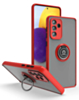 Galaxy A13 5G Hard PC Rear / Soft TPU Colorful Border Case with I - ring Holder - RED (Only Ground Shipping)
