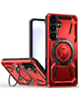 Full-Body Rugged Shockproof Case with Built-in Ring Holder - RED for Galaxy A14 4G/5G (Only Ground Shipping)