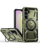 Full-Body Rugged Shockproof Case with Built-in Ring Holder - GREEN for Galaxy A15 (Only Ground Shipping)