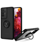 Galaxy A32 5G Hard PC Rear / Soft TPU Colorful Border Case with I - ring Holder - BLACK (Only Ground Shipping)