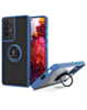 Galaxy A32 5G Hard PC Rear / Soft TPU Colorful Border Case with I - ring Holder - NAVY BLUE (Only Ground Shipping)