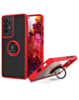 Galaxy A32 5G Hard PC Rear / Soft TPU Colorful Border Case with I - ring Holder - RED (Only Ground Shipping)