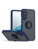 Galaxy A34 5G Hard PC Rear / Soft TPU Colorful Border Case with I-ring Holder - NAVY BLUE (Only Ground Shipping)