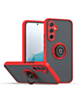 Galaxy A34 5G Hard PC Rear / Soft TPU Colorful Border Case with I-ring Holder - RED (Only Ground Shipping)