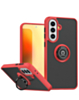 Galaxy A37 Hard PC Rear / Soft TPU Colorful Border Case with I-ring Holder (RED) (Only Ground Shipping)