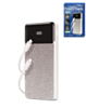  Brookstone Rapid Charging Power Bank with Lcd Battery Display & Built in Cable (SILVER) (10000mAh) (Only Ground Shipping)