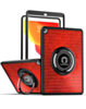 Hard PC Rear / Soft TPU Colorful Border Case with I-ring Holder - LEATHER RED for iPad 10.2" (7th / 8th / 9th) / Air 3 / Pro 10.5 (Only Ground Shipping)