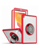 Hard PC Rear / Soft TPU Colorful Border Case with I-ring Holder - RED for iPad Mini 4 / Mini 5 (Only Ground Shipping)