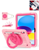 Shockproof Heavy Duty Stand Case with Pen Slot - PINK & HOT PINK for iPad 10 (2022) / iPad 11 (2025) (Only Ground Shipping)