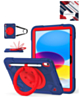 Shockproof Heavy Duty Stand Case with Pen Slot - NAVY BLUE & RED for iPad 10 (2022) / iPad 11 (2025) (Only Ground Shipping)