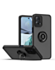 Moto Edge+ (2023) Hard PC Rear / Soft TPU Colorful Border Case with I-ring Holder - BLACK (Only Ground Shipping)