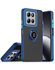 Hard PC Rear / Soft TPU Colorful Border Case with I-ring Holder - BLUE for Moto G 5G (2025) (Only Ground Shipping)