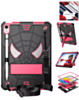 Rugged SpiderGrip Tablet Case with Kickstand & Shoulder Strap (BLACK & PINK) for iPad Mini 6 / 7 (Only Ground Shipping)