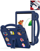 Shockproof Handle Case - NAVY BLUE for iPad Mini 6 / 7 (A17 Pro) (Only Ground Shipping)