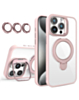 Magnetic Clear Case with 2 Kickstand & Camera Lens - PINK for iPhone 12 / 12 Pro (Only Ground Shipping)