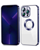 Shiny Wireless Charging Clear Case - DARK BLUE for iPhone 12 / 12 Pro (Only Ground Shipping)