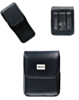 Flip Leather Cell Phone Pouch Holder with Card Slot Magnetic for Galaxy Z Flip - BLACK (Only Ground Shipping)