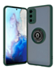 Galaxy S20 Hard PC Rear / Soft TPU Colorful Border Case with I-ring Holder - DARK GREEN (Only Ground Shipping)