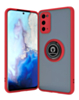 Galaxy S20 Hard PC Rear / Soft TPU Colorful Border Case with I-ring Holder - RED (Only Ground Shipping)