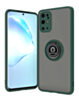 Galaxy S20 Plus Hard PC Rear / Soft TPU Colorful Border Case with I-ring Holder - DARK GREEN (Only Ground Shipping)