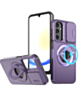 Ring Stand Case & Camera Lens Sliding Cover - PURPLE for Galaxy S23 (Only Ground Shipping)