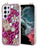 Galaxy S23 Crystal Flower Perfume Silicone Hard Case - HOT PINK (Only Ground Shipping)