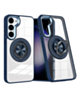 Galaxy S23 Transparent Wireless Charging Case with Ring Holder - DARK BLUE (Only Ground Shipping)