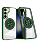 Galaxy S23 Transparent Wireless Charging Case with Ring Holder - GREEN (Only Ground Shipping)