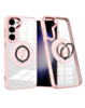 Galaxy S23 Transparent Wireless Charging Case with Ring Holder - PINK (Only Ground Shipping)
