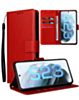 Galaxy S23 FE Leather Wallet Case with Card Slot - RED (Only Ground Shipping)