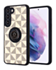 Galaxy S23 Plus Pattern Design Hard PC Rear/Soft TPU Colorful Border Case with I - ring Holder - WHITE (Only Ground Shipping)